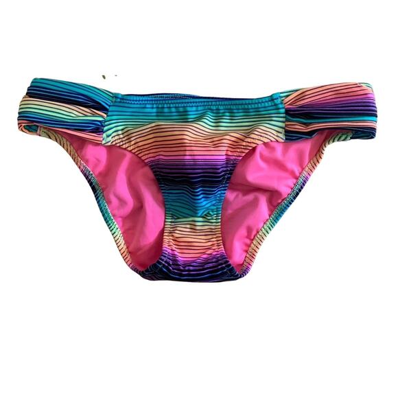 Victoria's Secret Hipster Bikini Bottom Mulitcolored Striped Women's Size XS - Picture 1 of 5